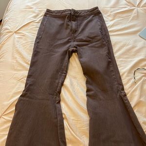Purple free people wide bootleg jeans